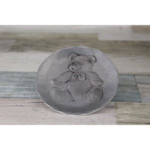 WENDELL AUGUST FORGE Aluminum Coaster Plate TEDDY BEAR - 4.5" Vintage 80s